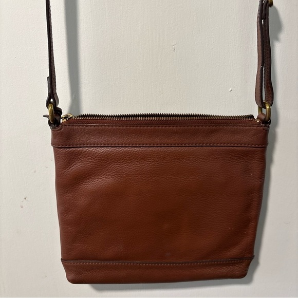 Fossil Fiona Crossbody Color Block Leather Bag Handbag Purse Red Black Brown - Picture 5 of 10